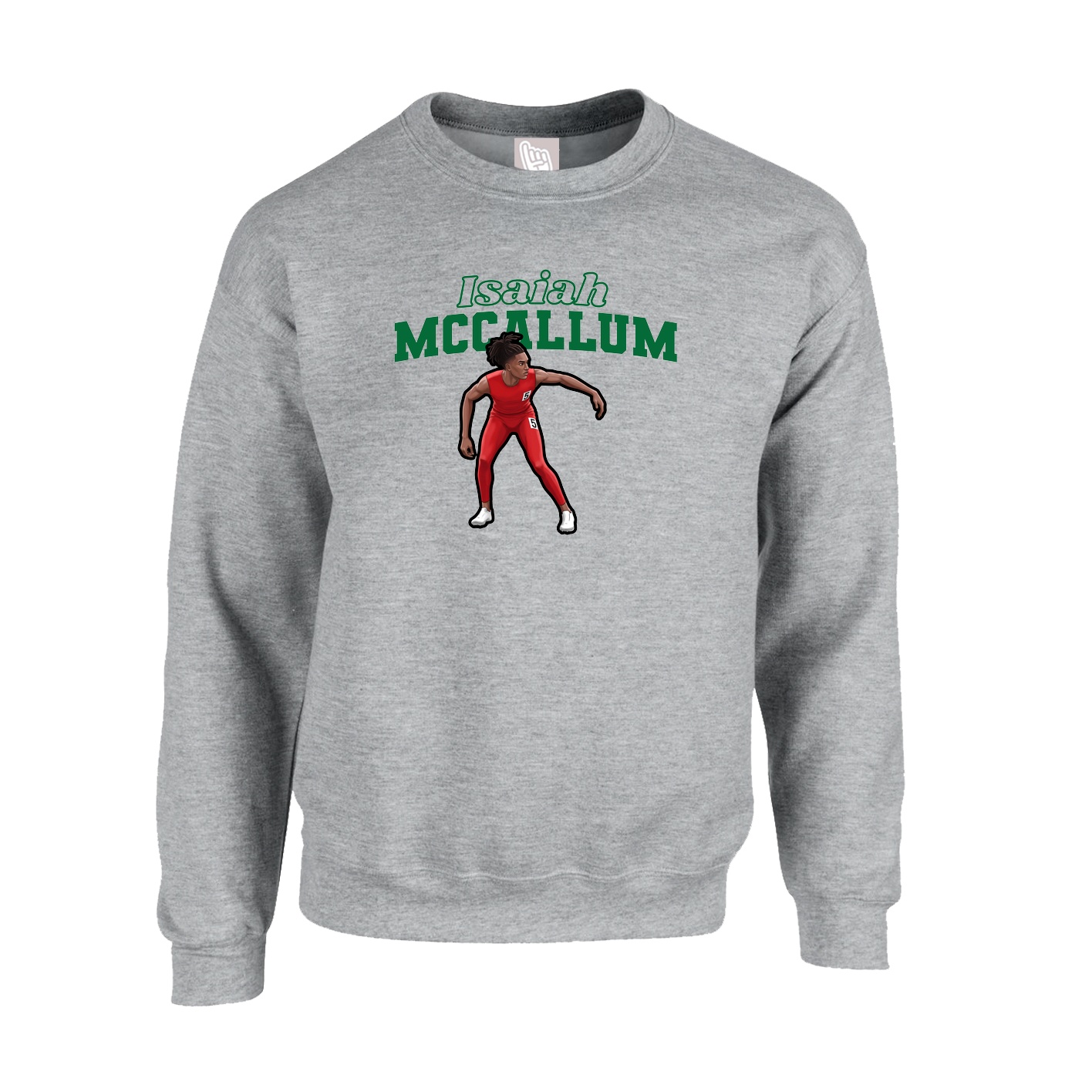Fleece Crew — Name Arch in Grey