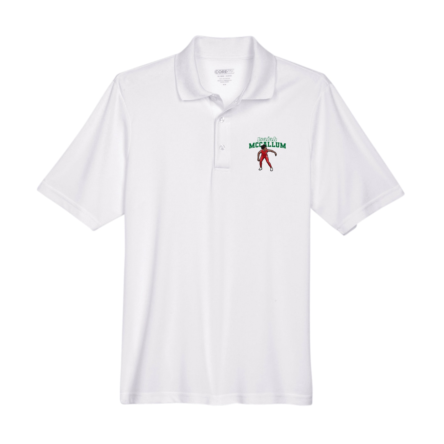 Performance Polo — Name Arch in White