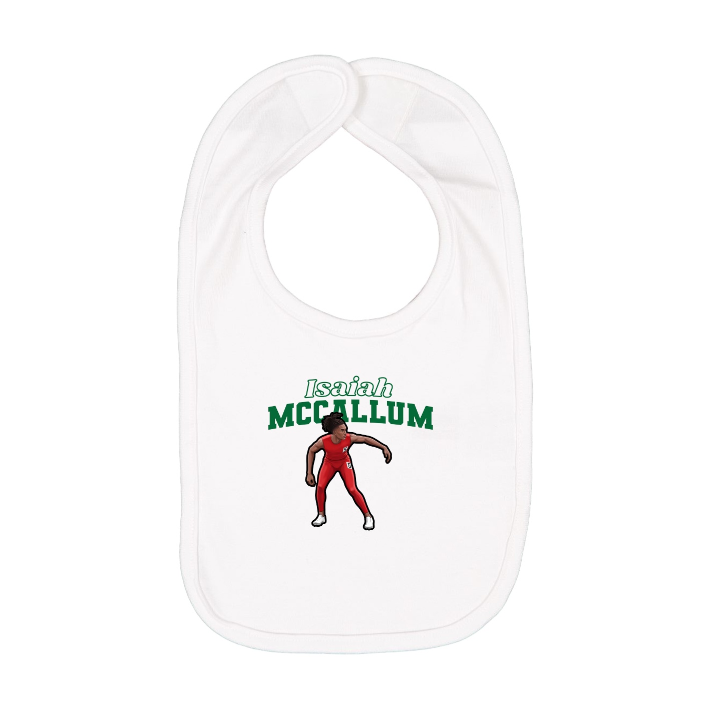 Infant Bib — Name Arch in White