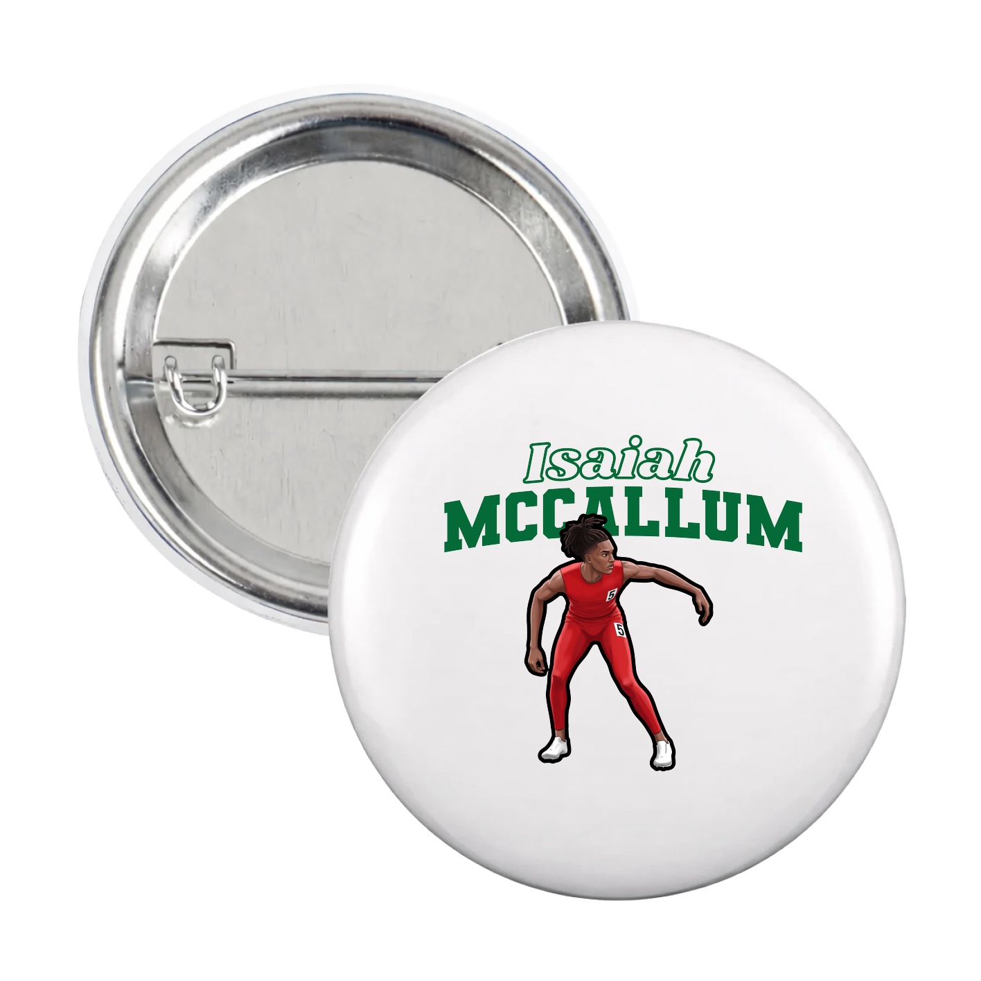Game Day Button — Name Arch in White