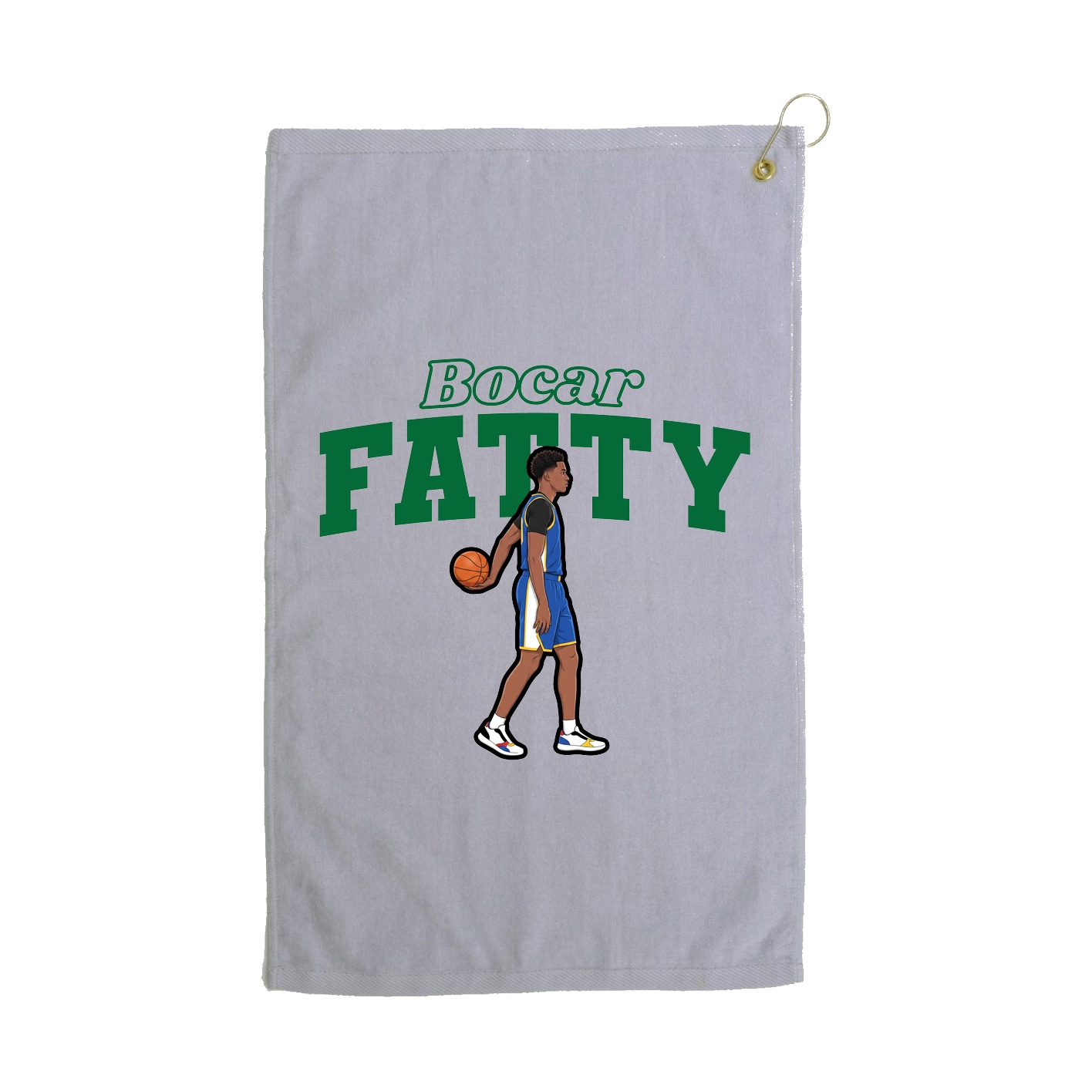 Golf Towel — Name Arch in Grey