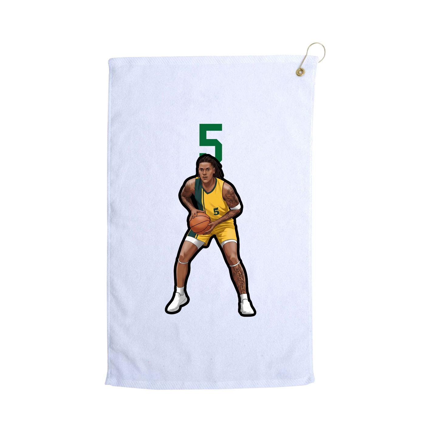 Golf Towel — Number Top in White