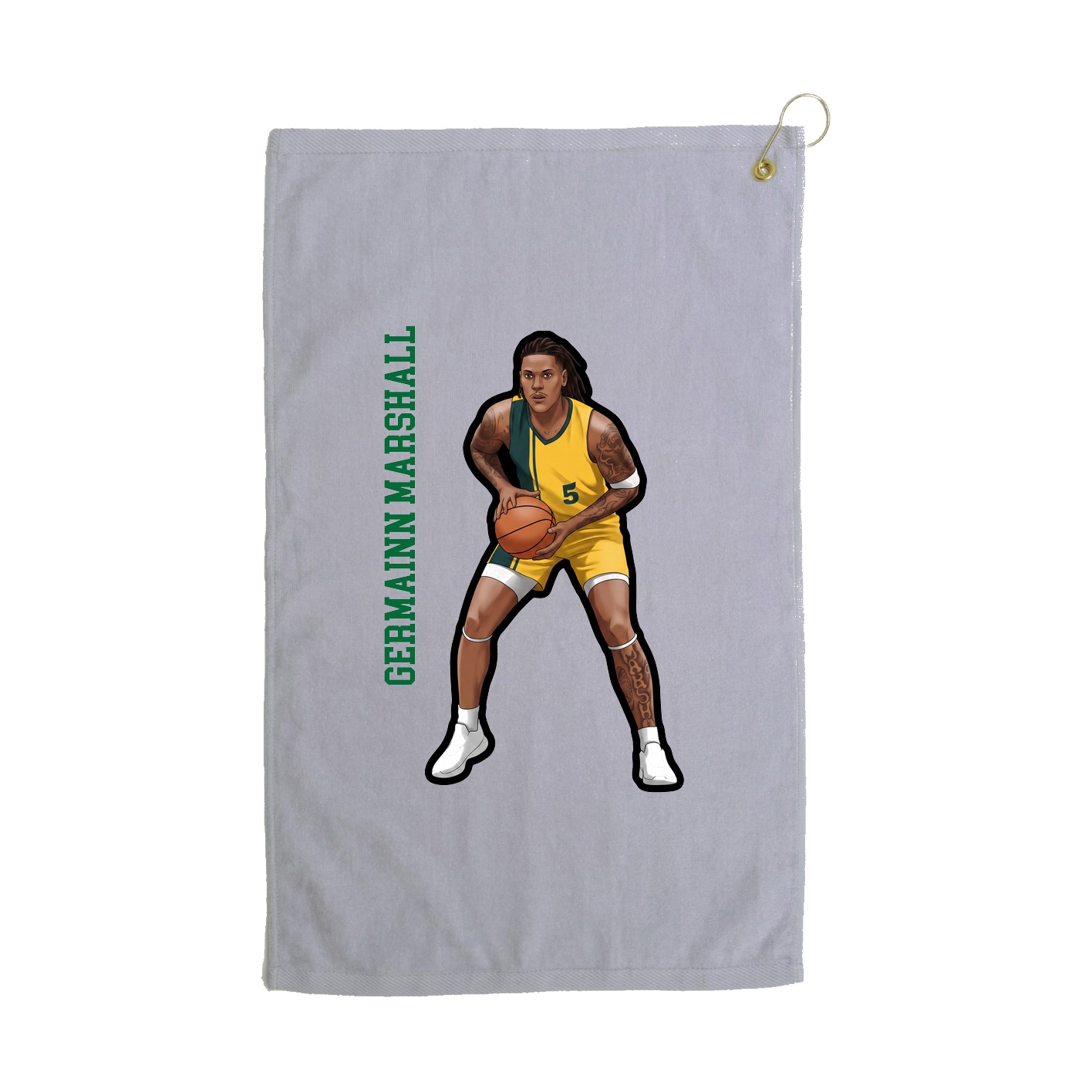 Golf Towel — Name Vertical in Grey
