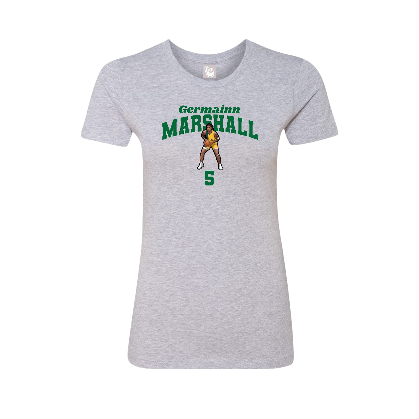 Fitted Women's Tee — Signature Arch in Grey