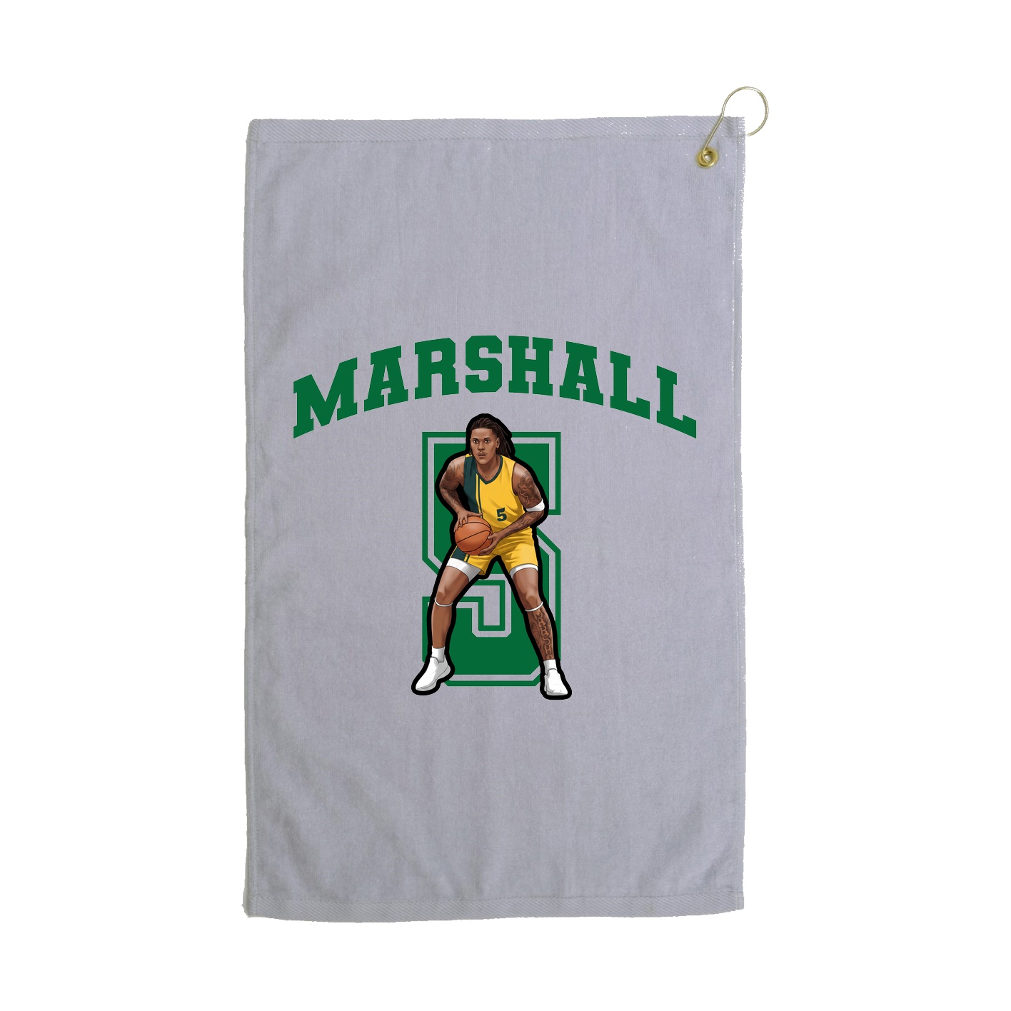 Golf Towel — Number in Grey