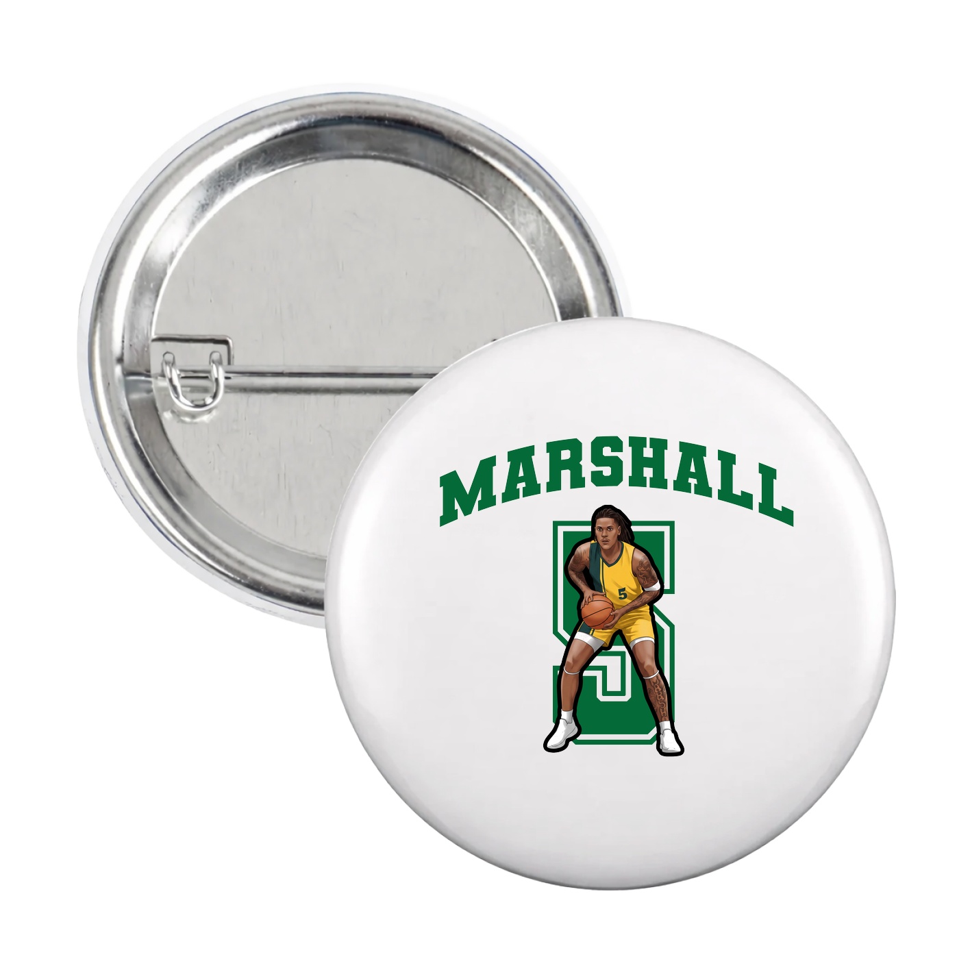 Game Day Button — Number in White