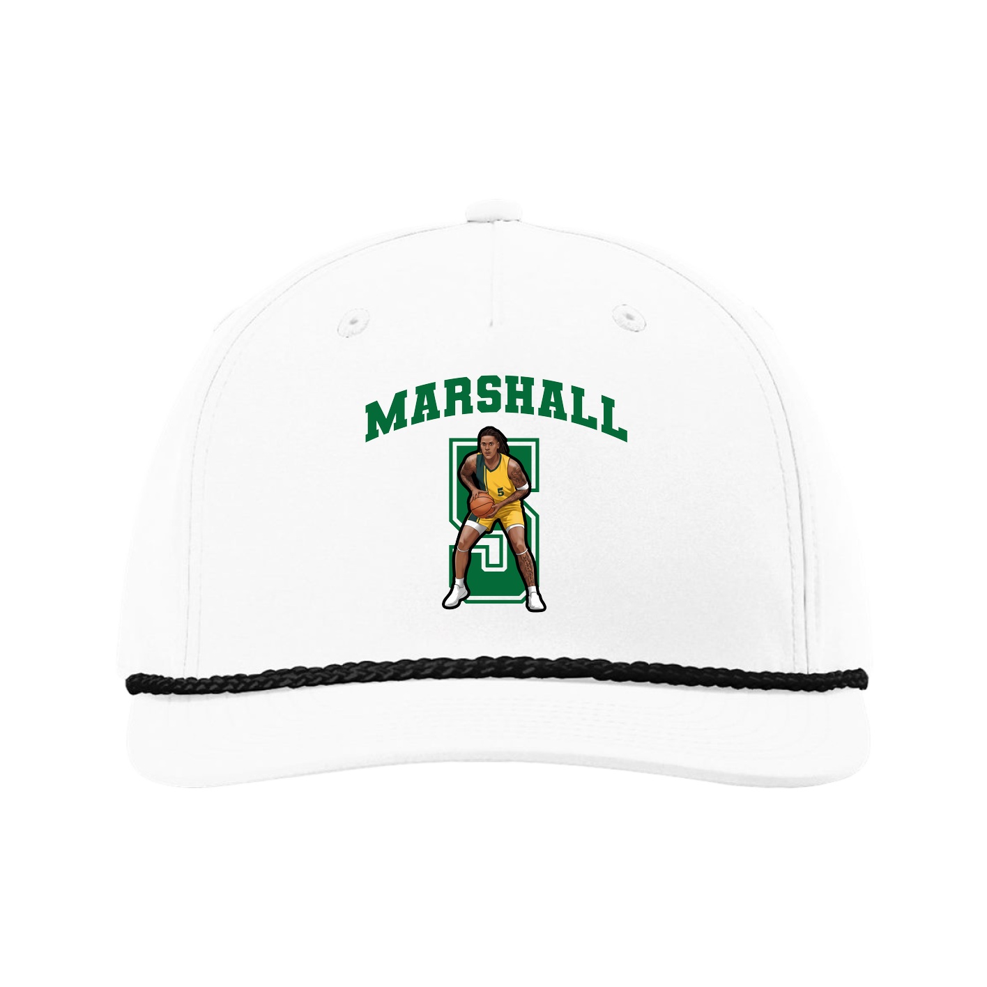 Five-Panel Classic Rope Cap — Number in White