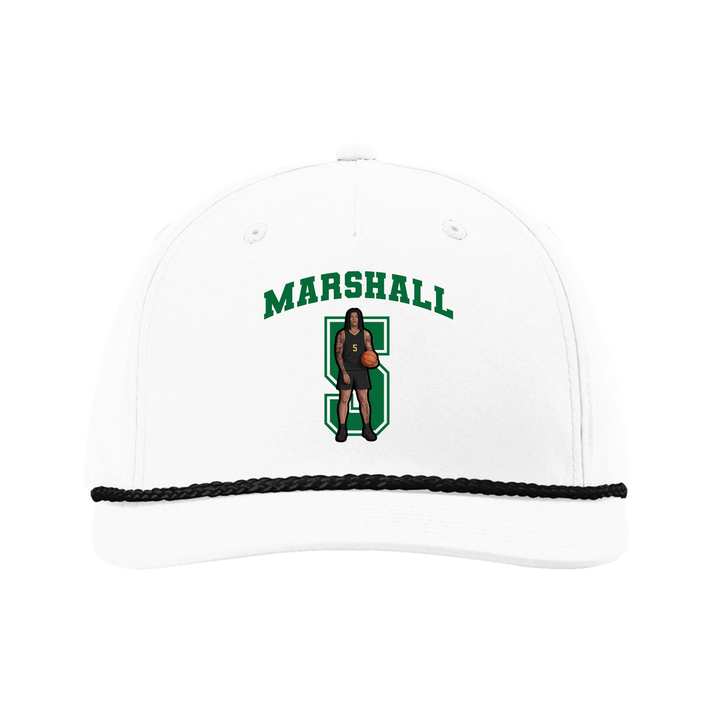 Five-Panel Classic Rope Cap — Number in White