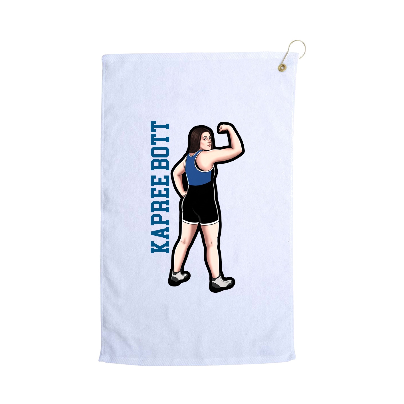 Golf Towel — Name Vertical in White