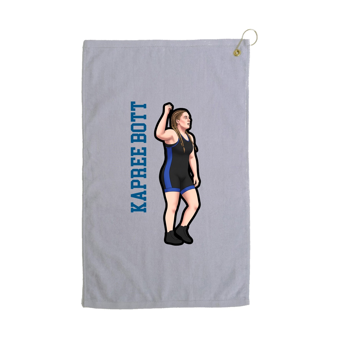 Golf Towel — Name Vertical in Grey