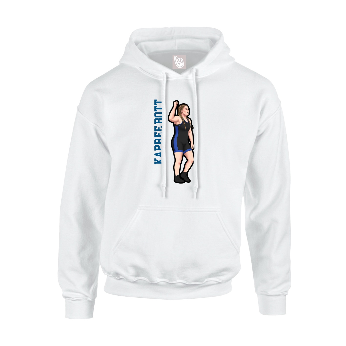 Youth Hoodie — Name Vertical in White