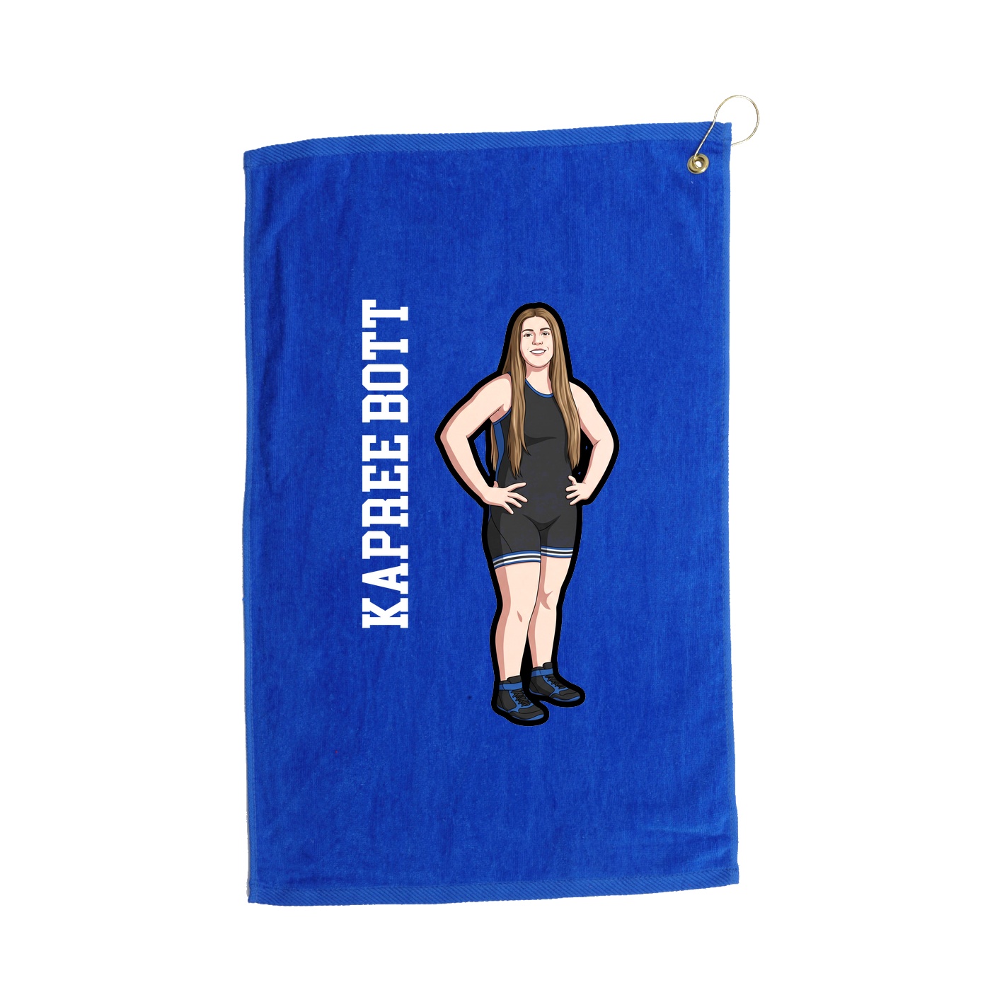Golf Towel — Name Vertical in Royal
