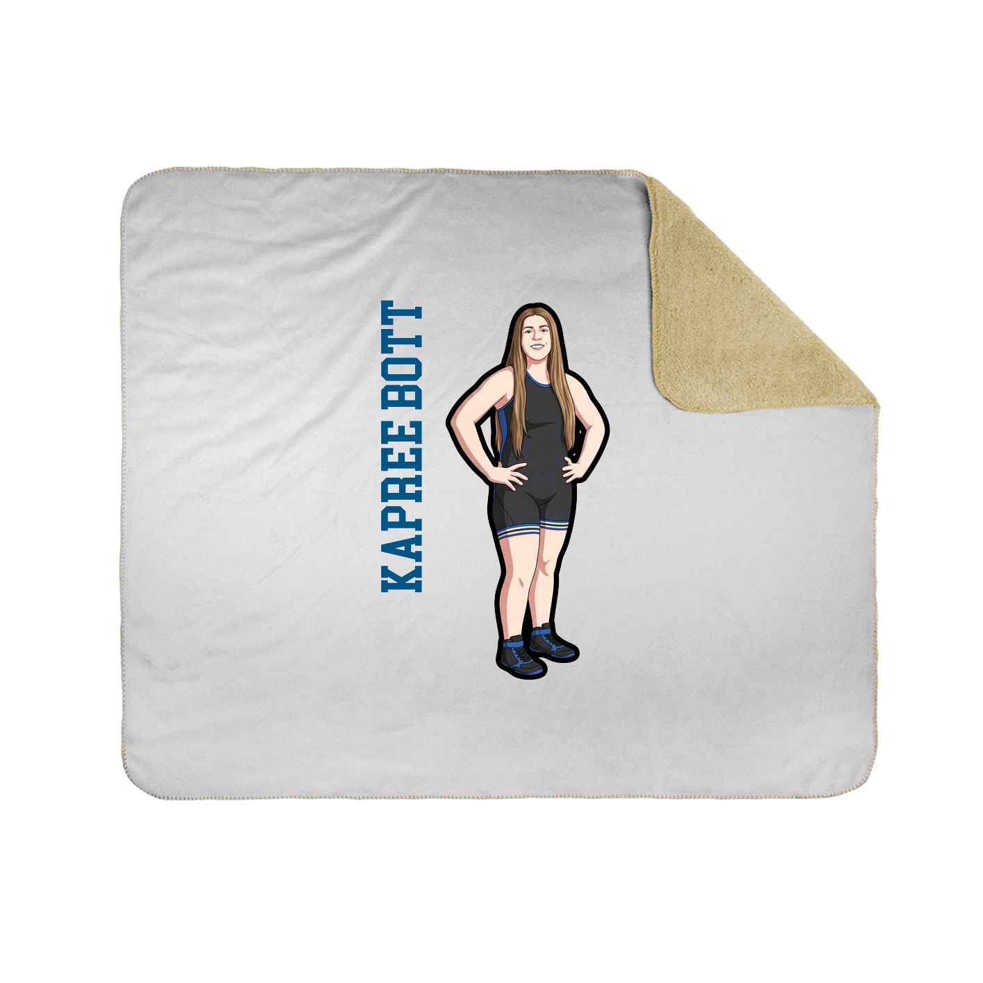 Throw Blanket — Name Vertical in White