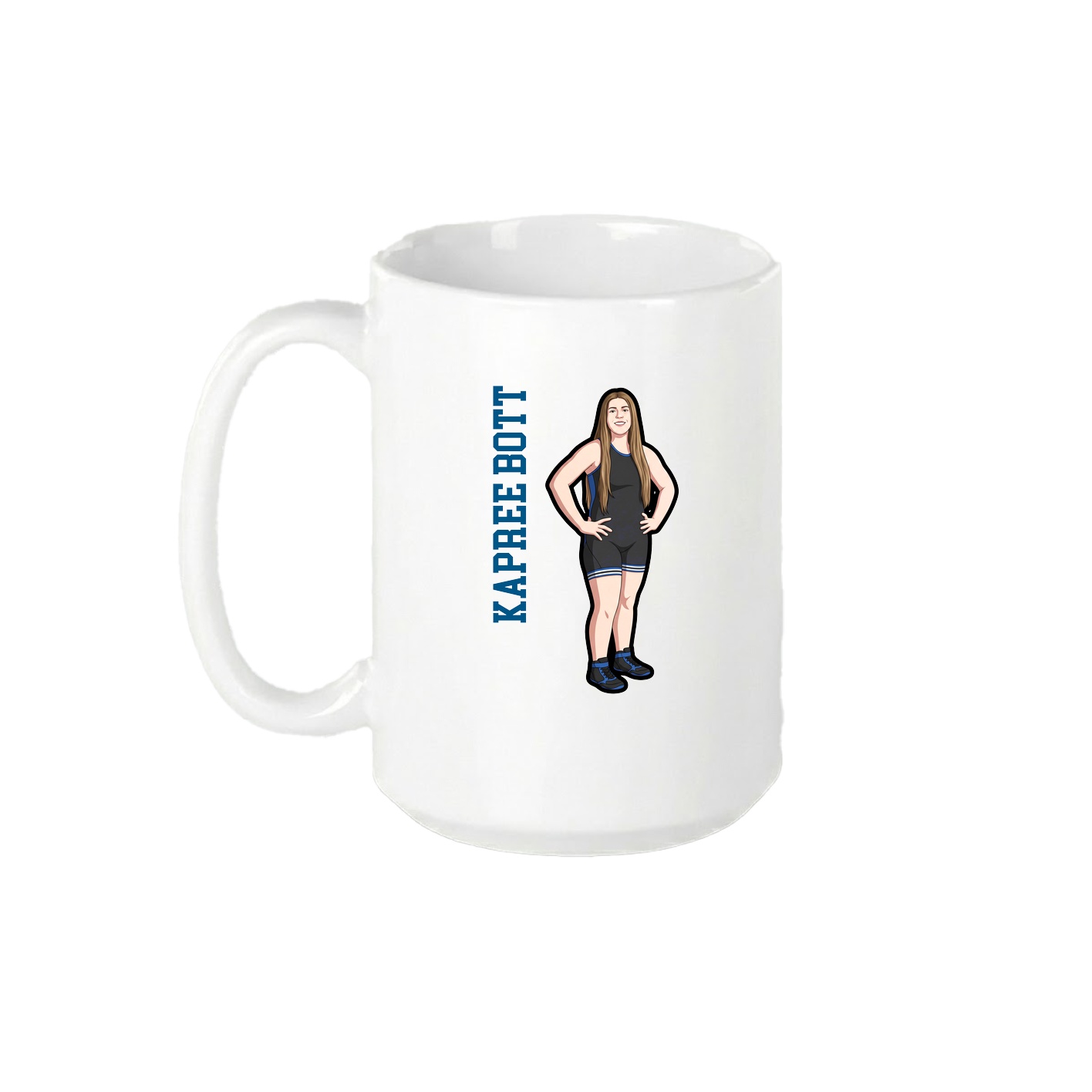 15oz Coffee Mug — Name Vertical in White