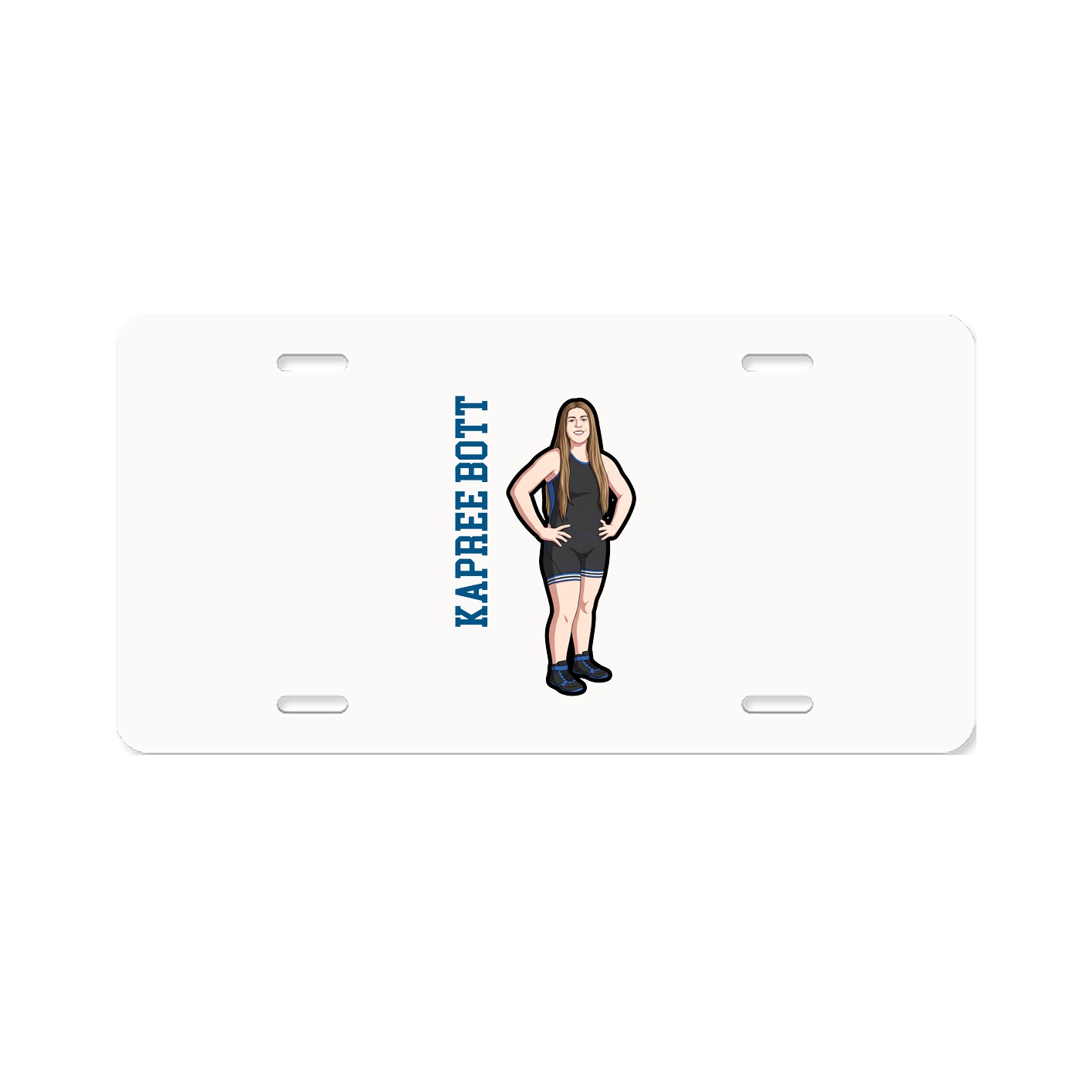 License Plate — Name Vertical in Classic