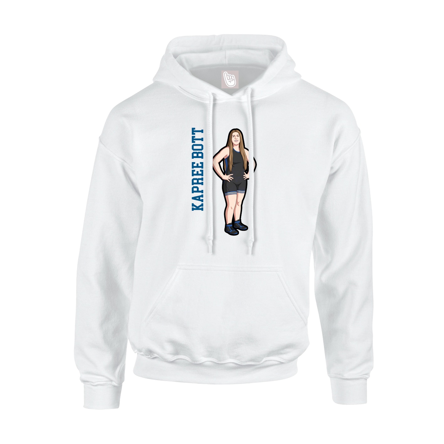 Youth Hoodie — Name Vertical in White