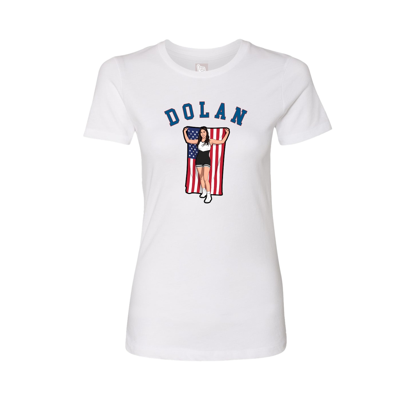 Fitted Women's Tee — Shirsey Arch in White