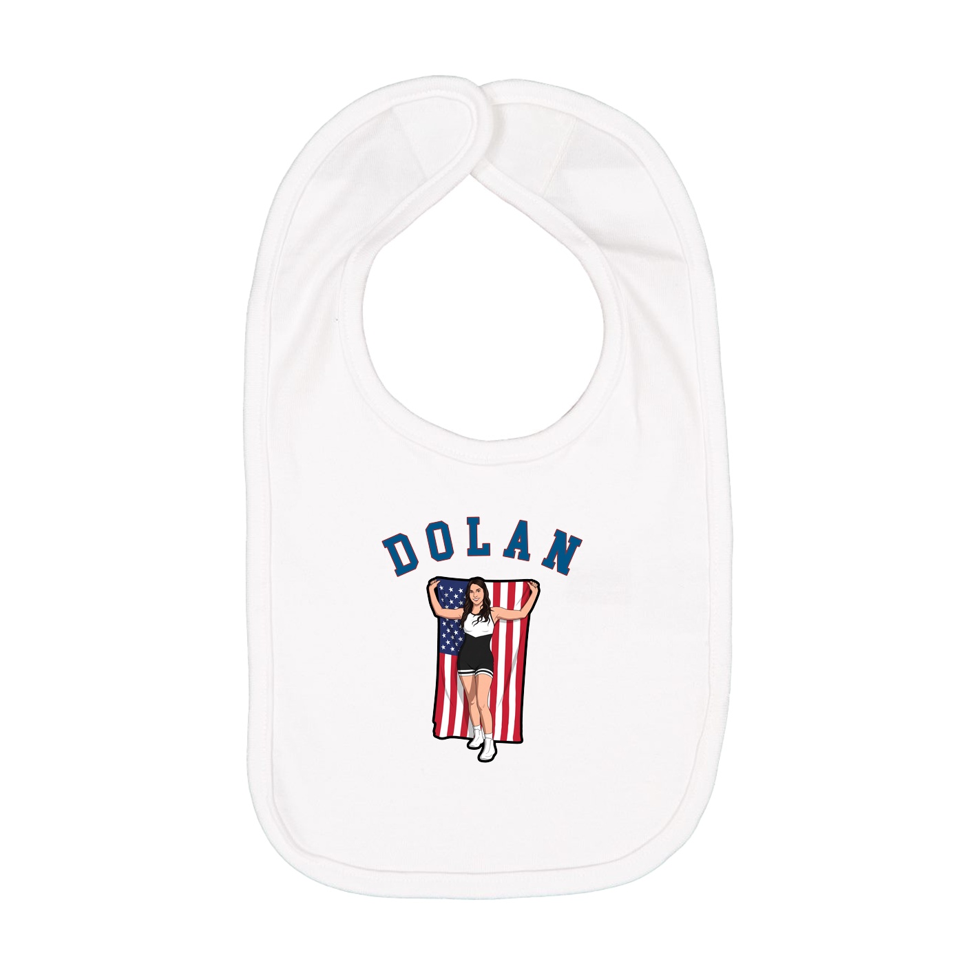 Infant Bib — Shirsey Arch in White