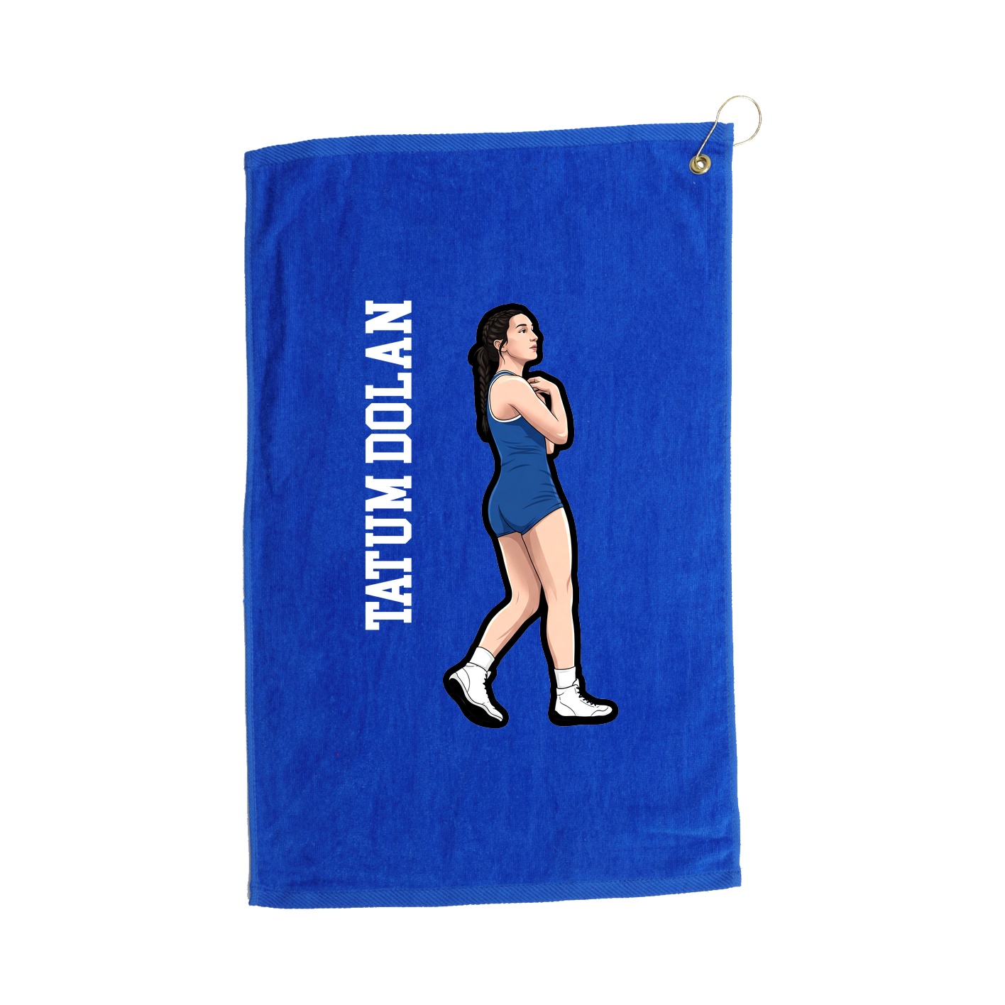 Golf Towel — Name Vertical in Royal