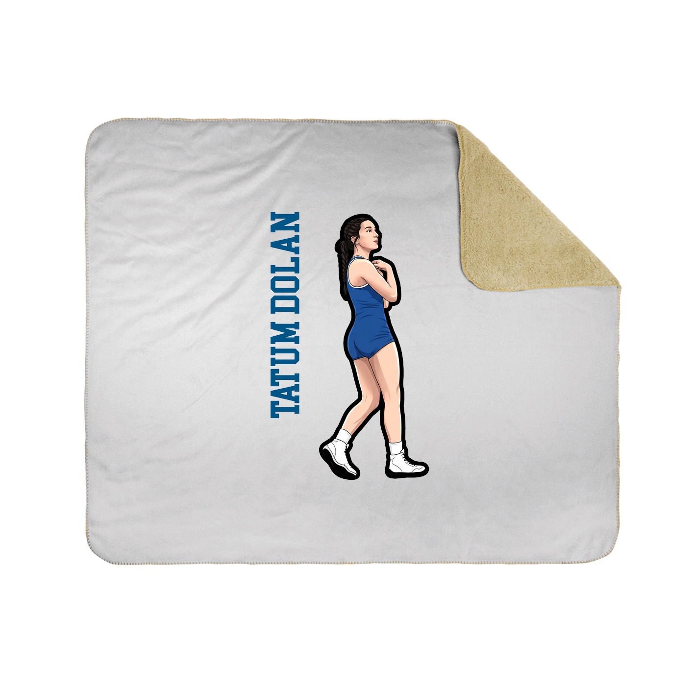 Throw Blanket — Name Vertical in White