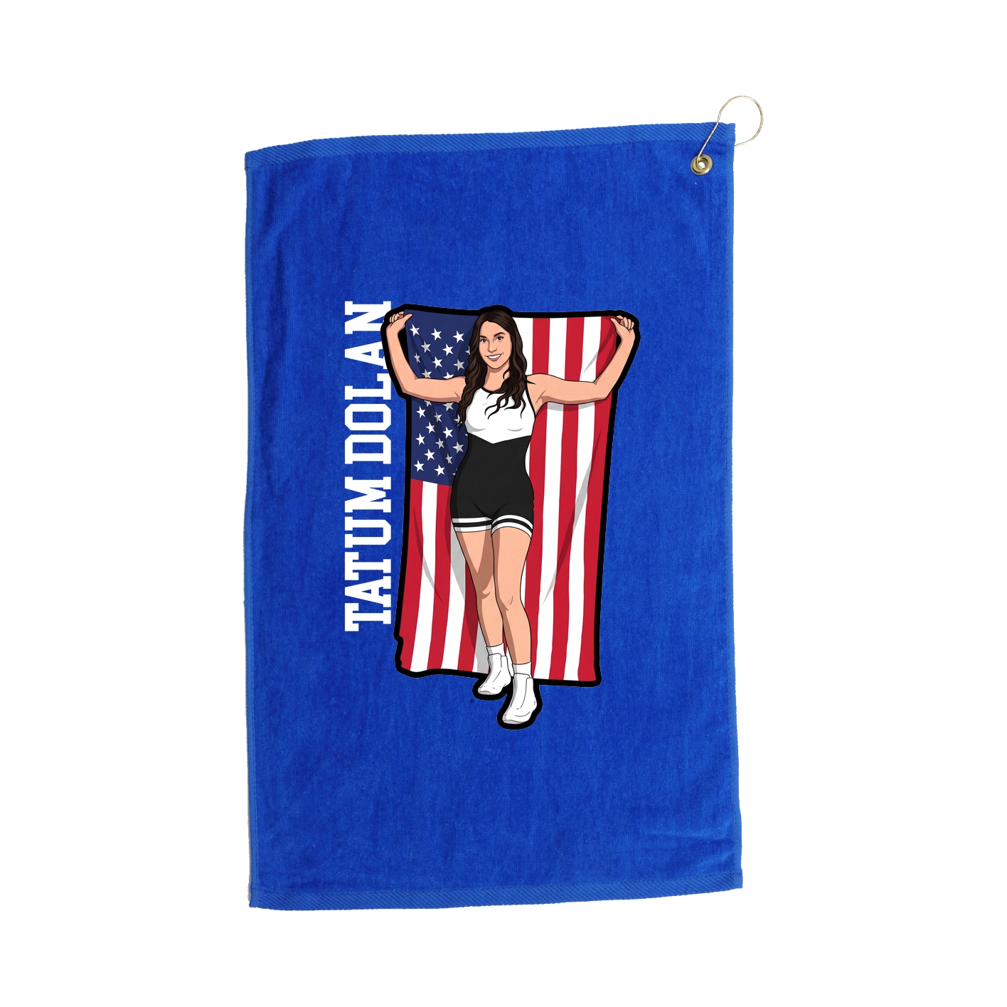 Golf Towel — Name Vertical in Royal