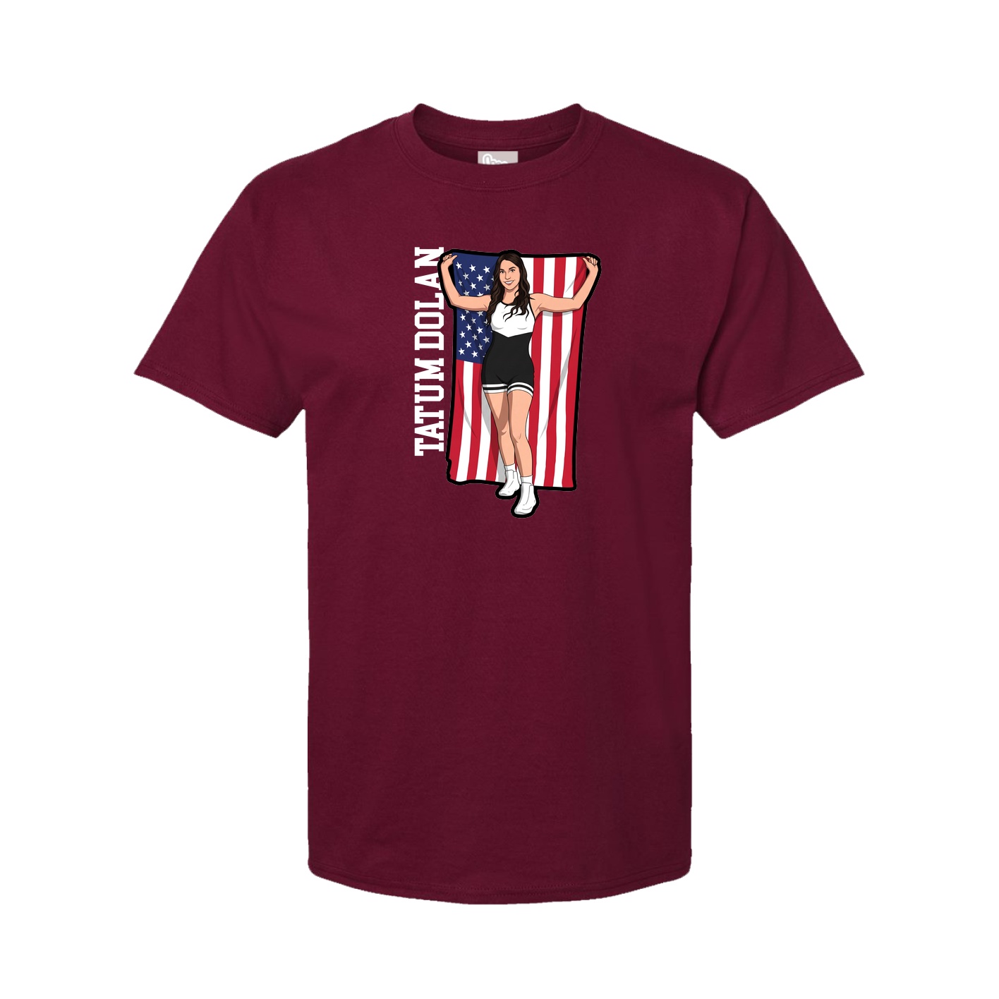 Youth Tee — Name Vertical in Cardinal