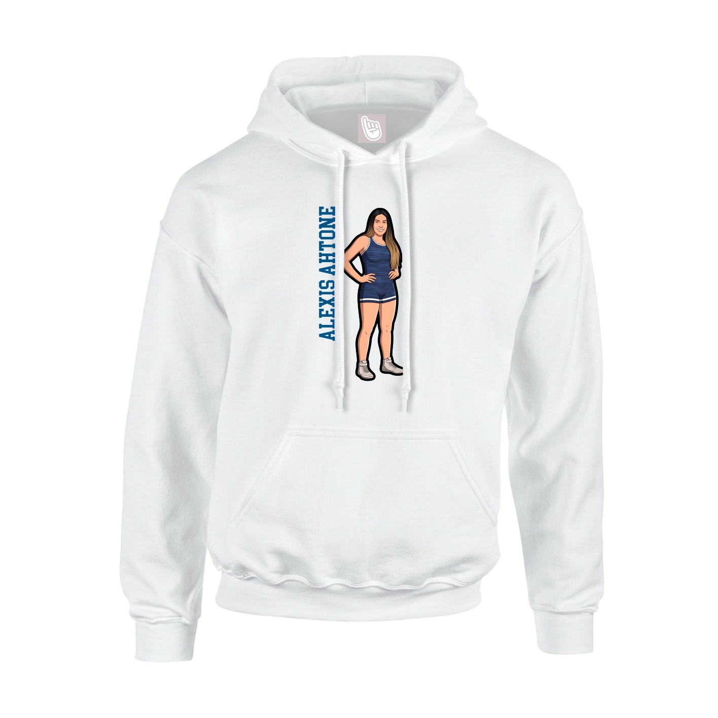 Youth Hoodie — Name Vertical in White