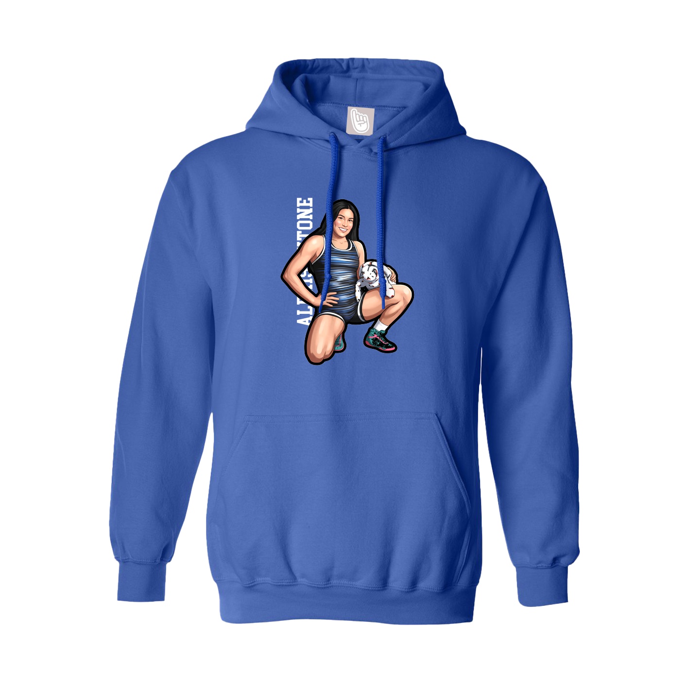 Youth Hoodie — Name Vertical in Royal