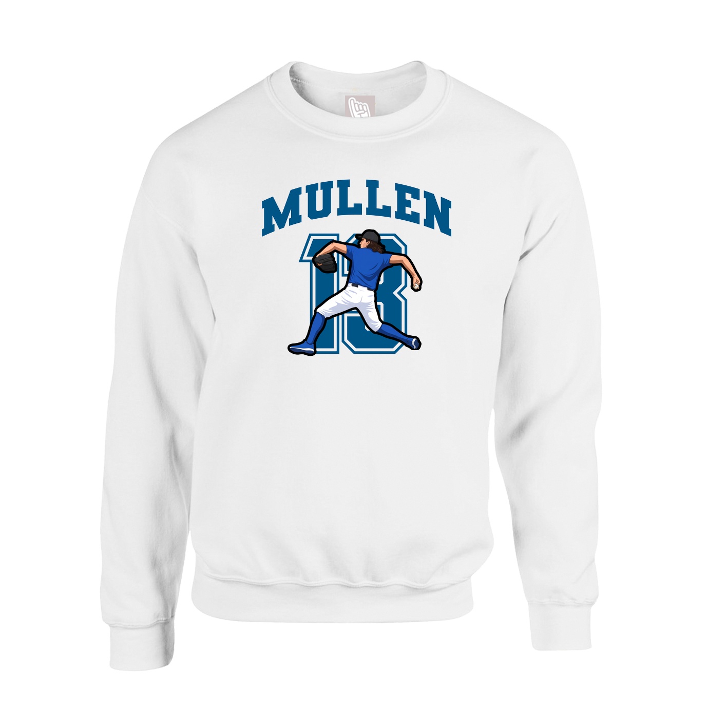 Fleece Crew — Number in White