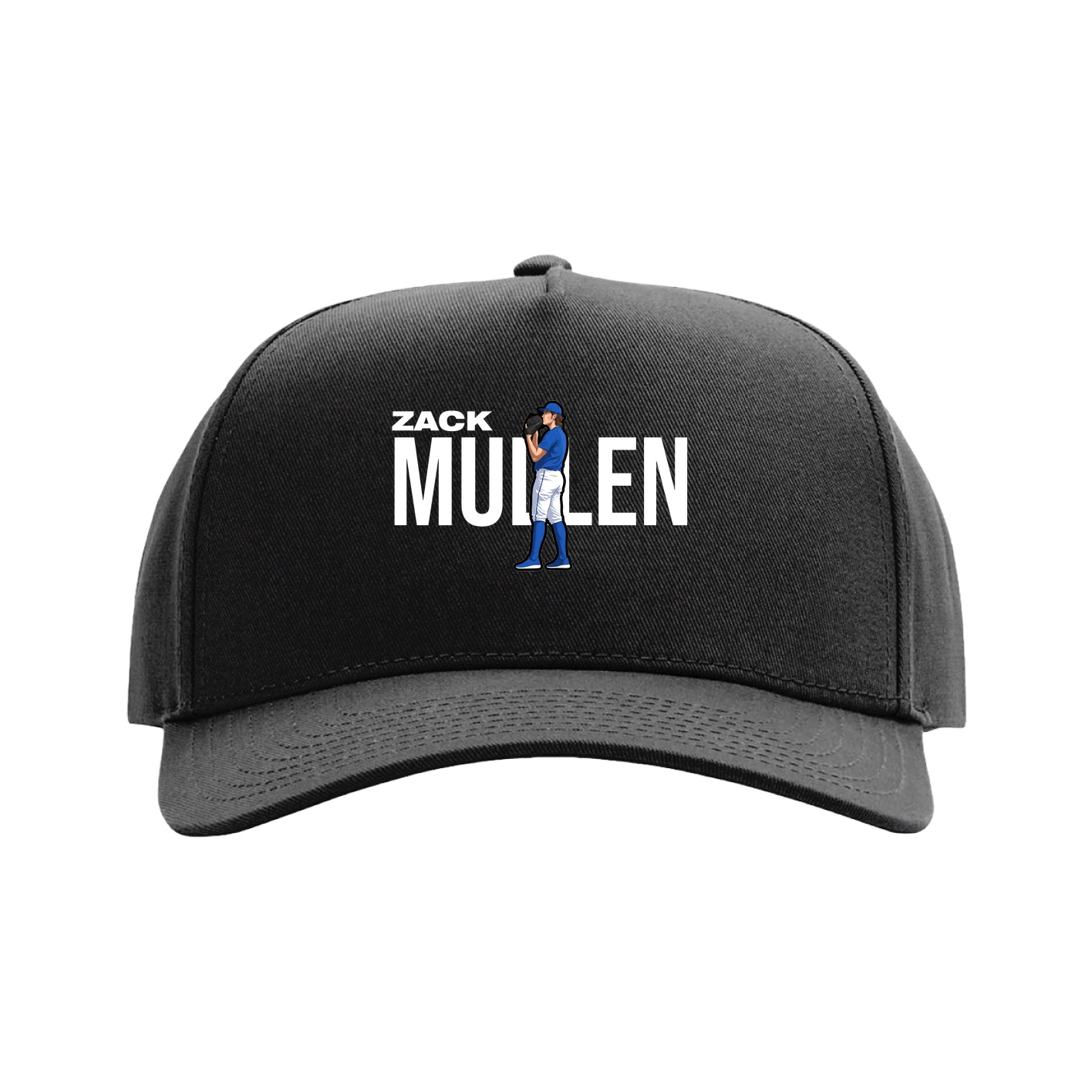 Full Fabric Five-Panel Champ Cap — Player Name in Black