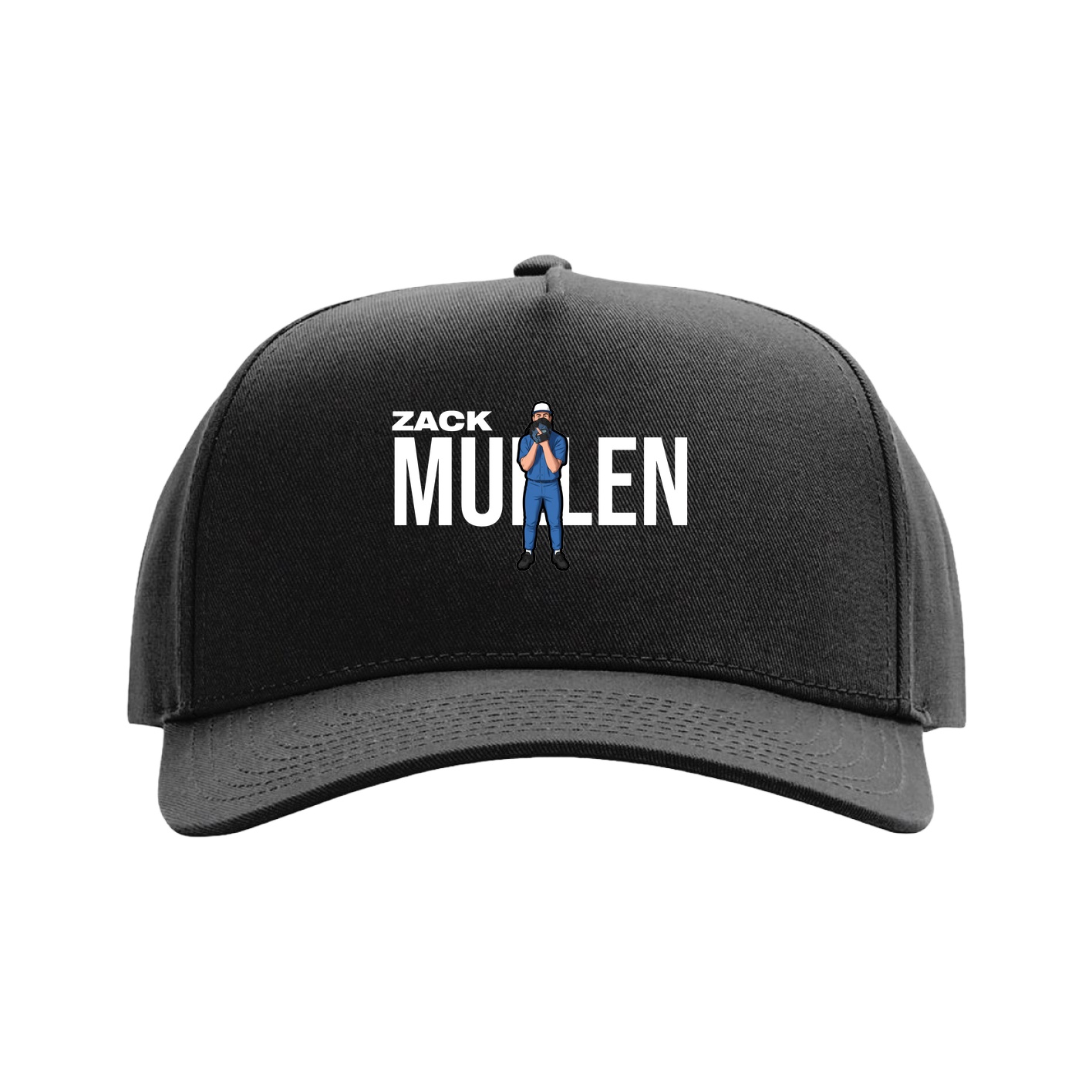 Full Fabric Five-Panel Champ Cap — Player Name in Black