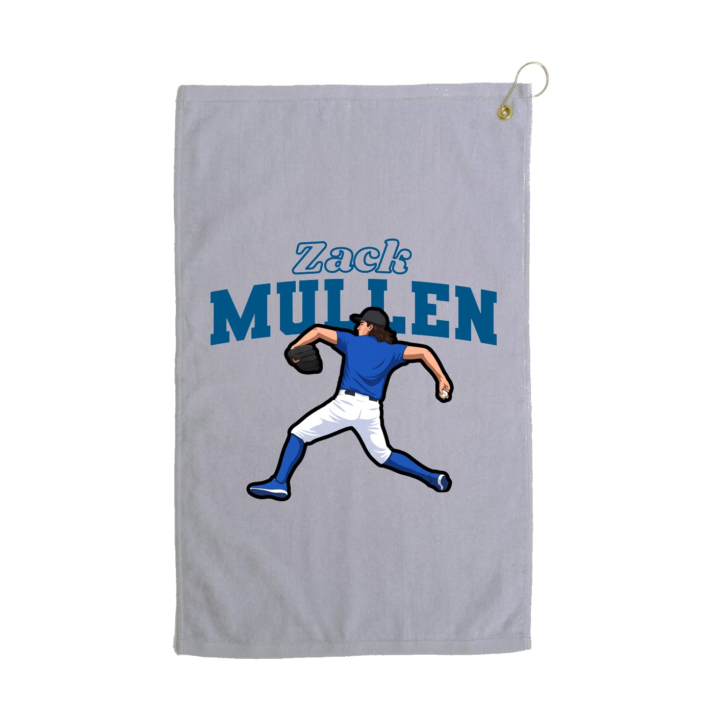 Golf Towel — Name Arch in Grey