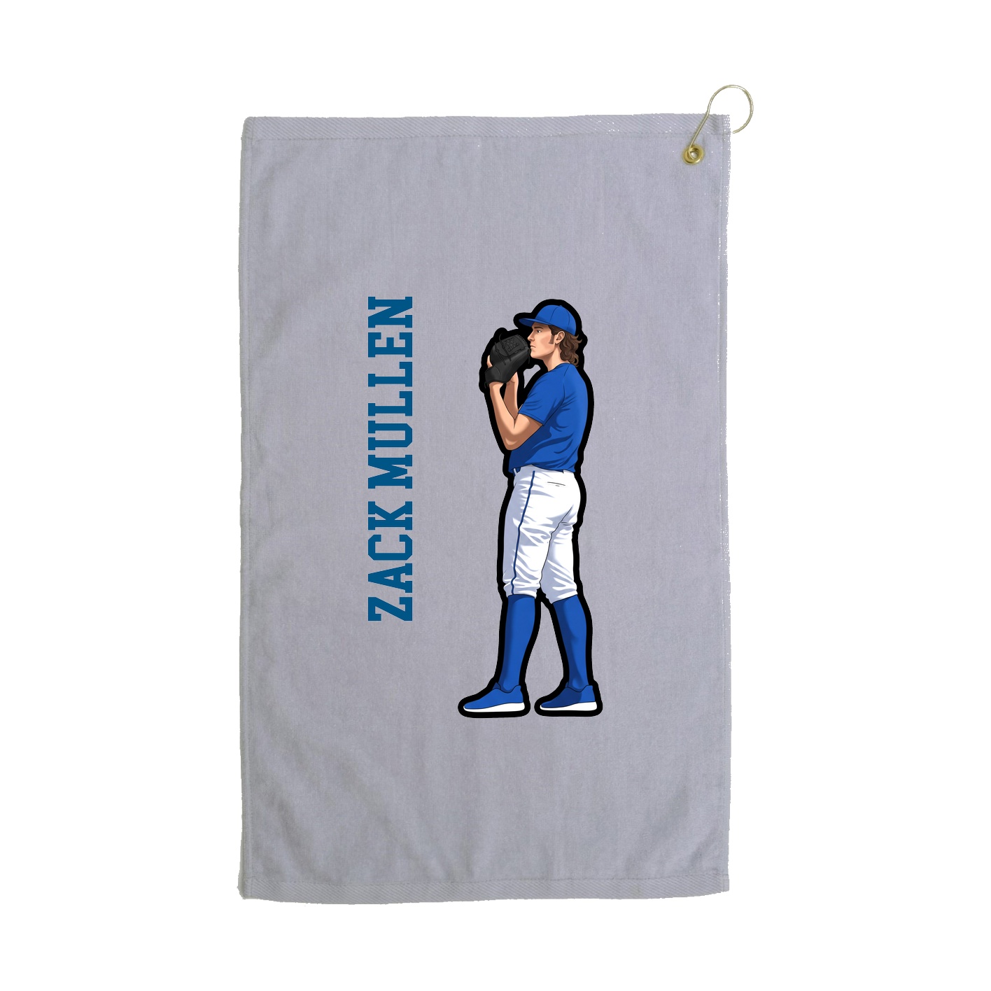 Golf Towel — Name Vertical in Grey