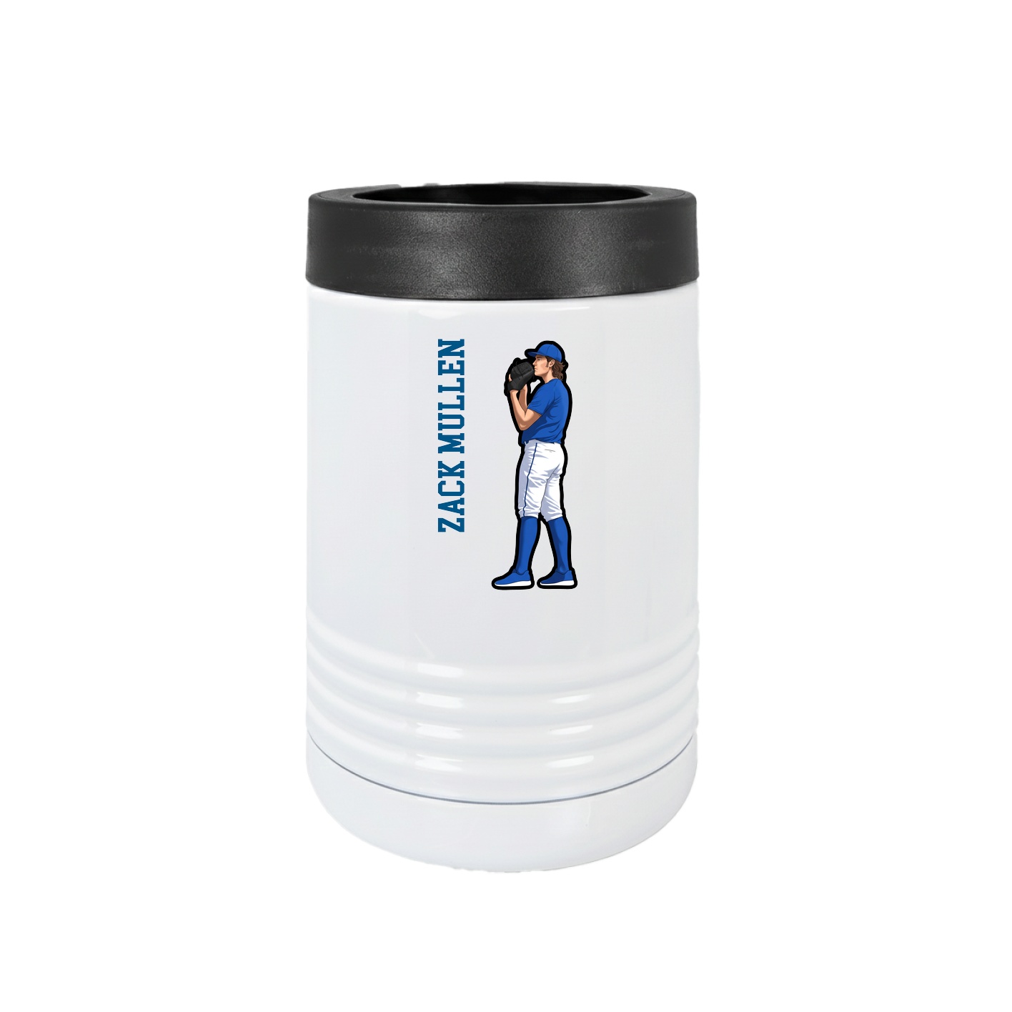Beverage Holder — Name Vertical in White