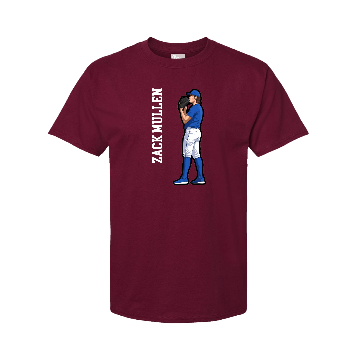 Youth Tee — Name Vertical in Cardinal