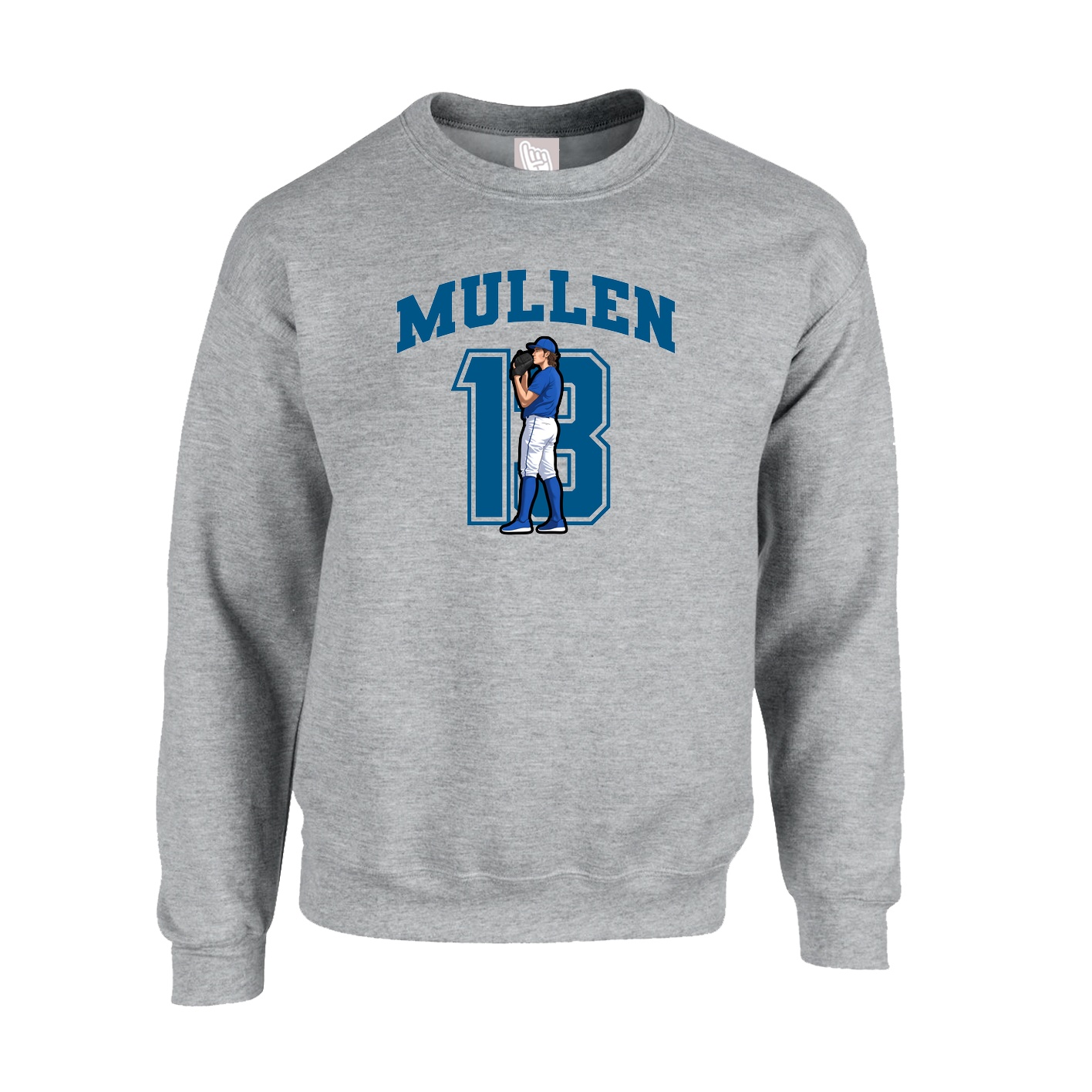 Fleece Crew — Number in Grey