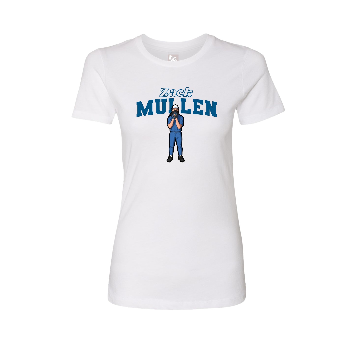 Fitted Women's Tee — Name Arch in White