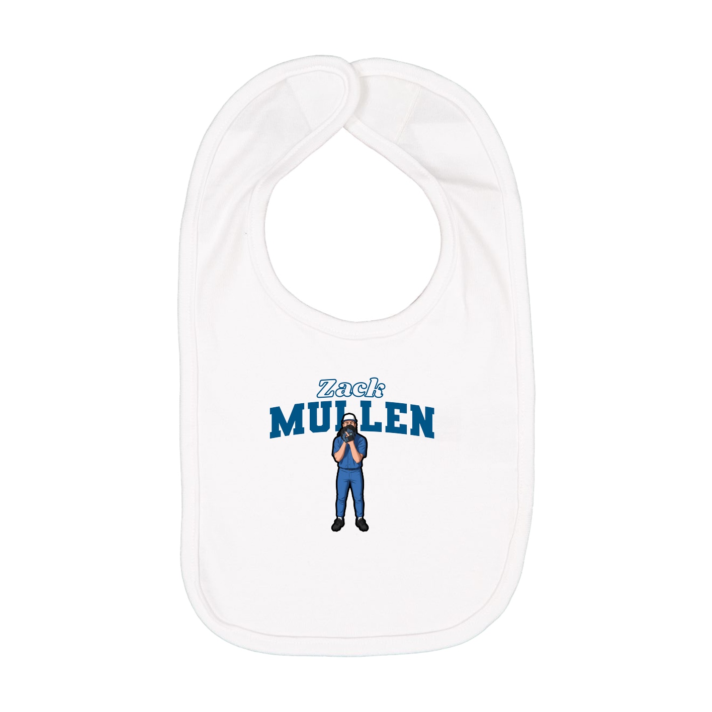 Infant Bib — Name Arch in White