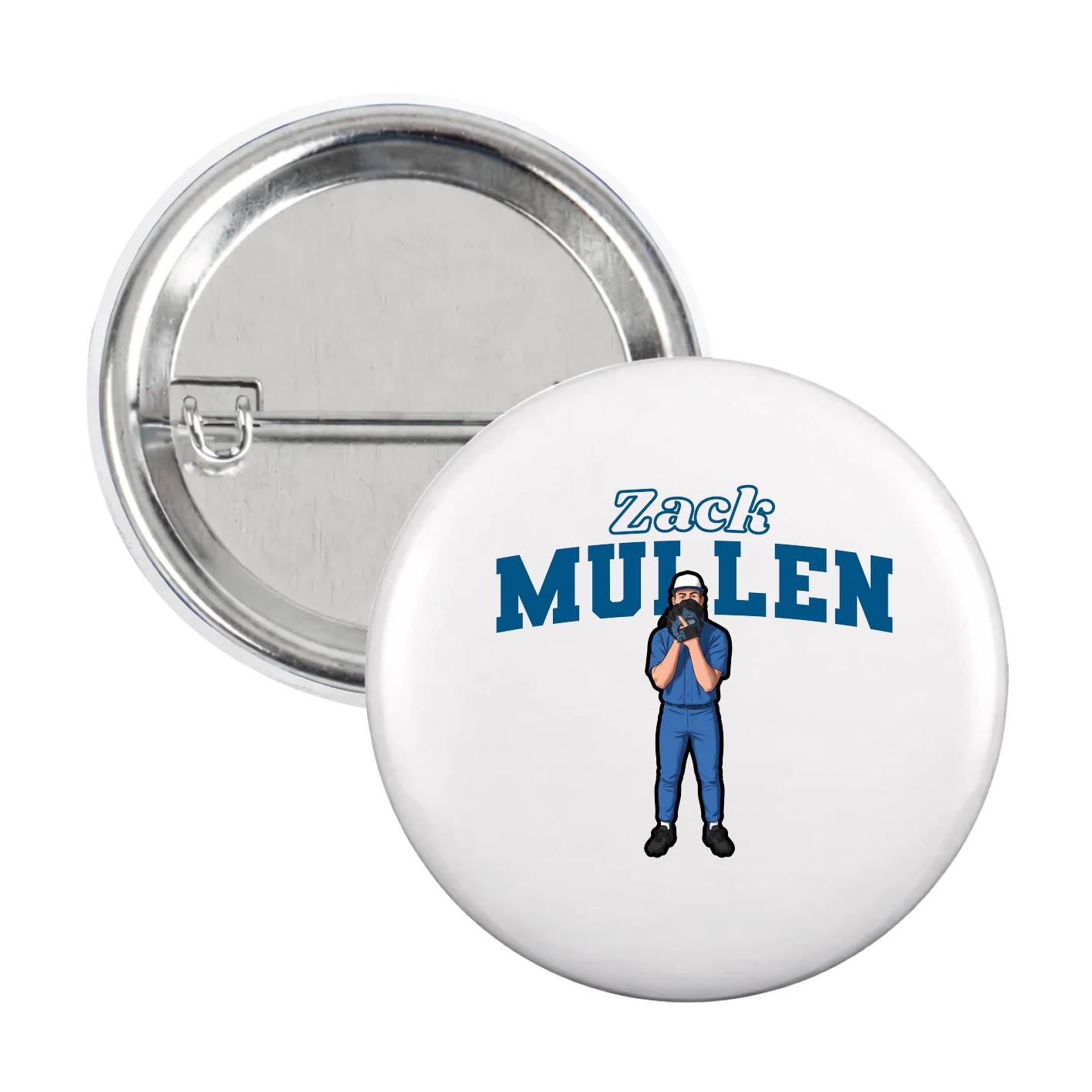 Game Day Button — Name Arch in White