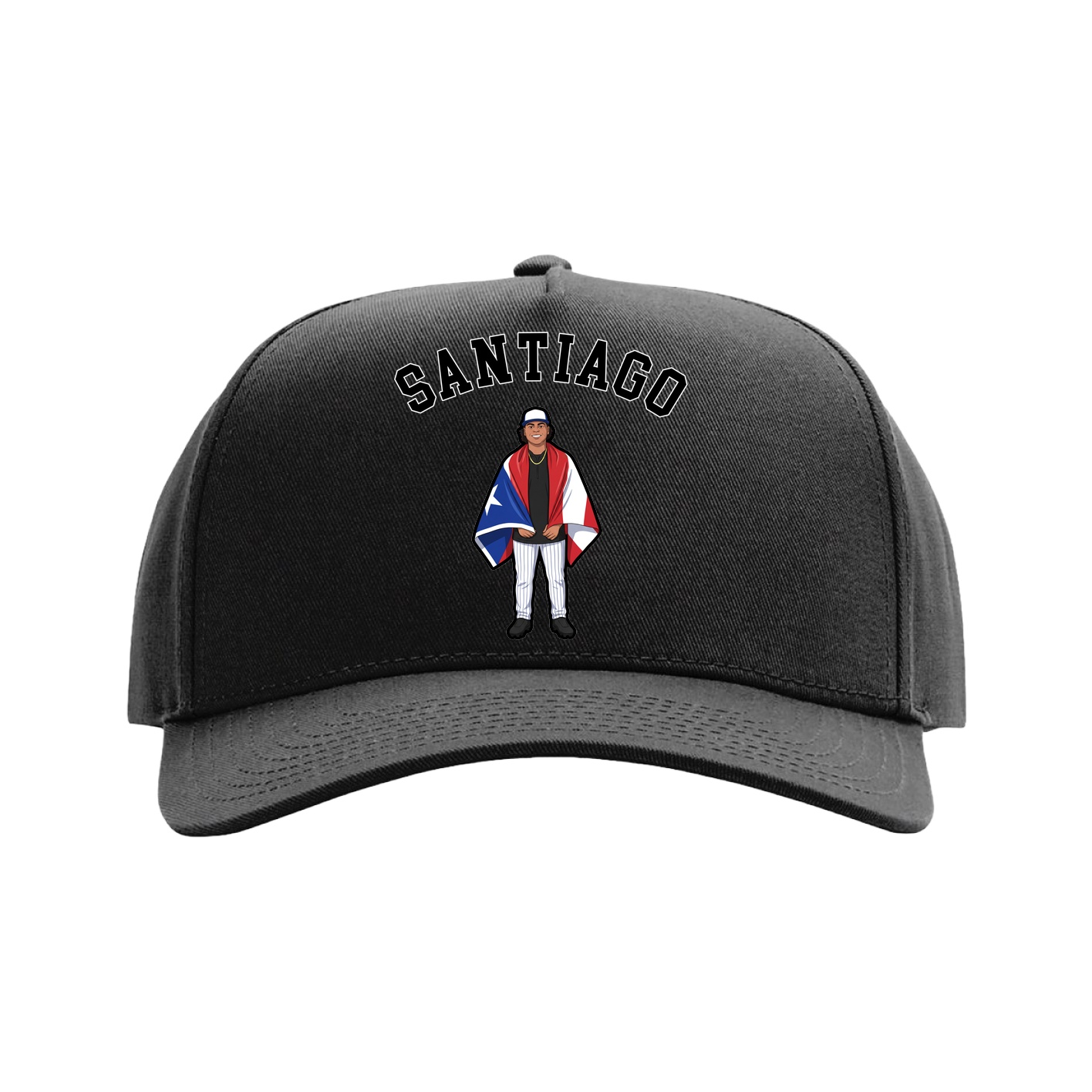 Full Fabric Five-Panel Champ Cap — Shirsey Arch in Black