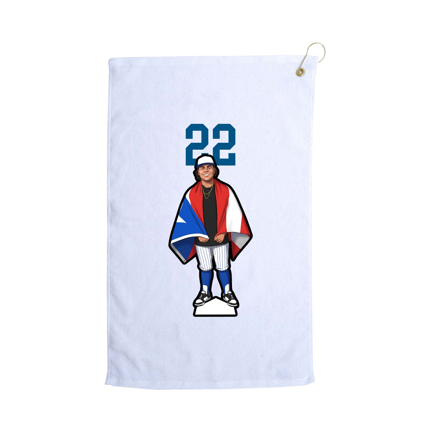 Golf Towel — Number Top in White