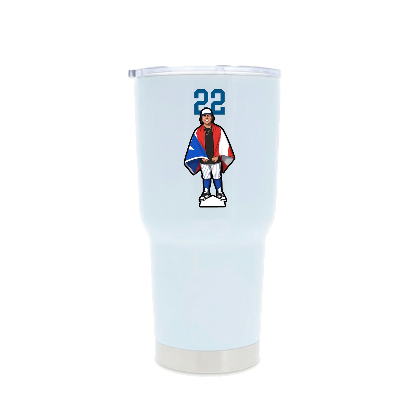 30oz Stainless Steel Tumbler — Number Top in White