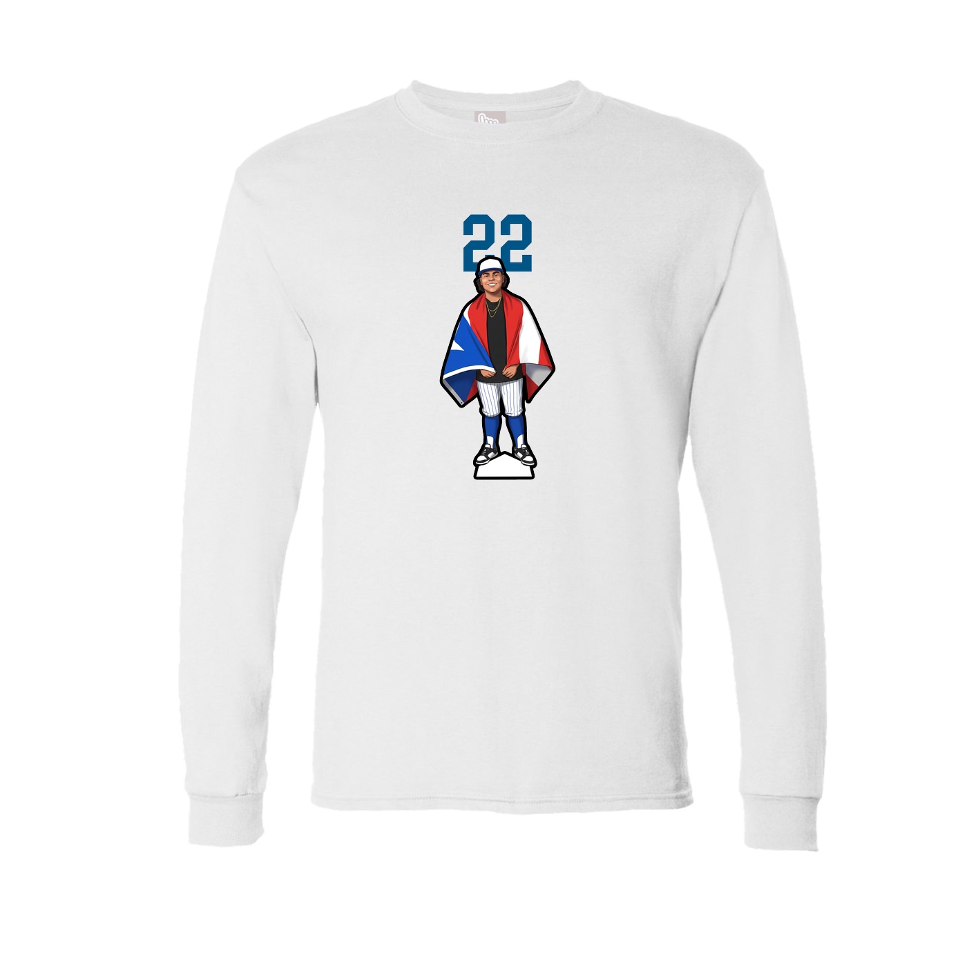 Long Sleeve Tee — Number Top in White