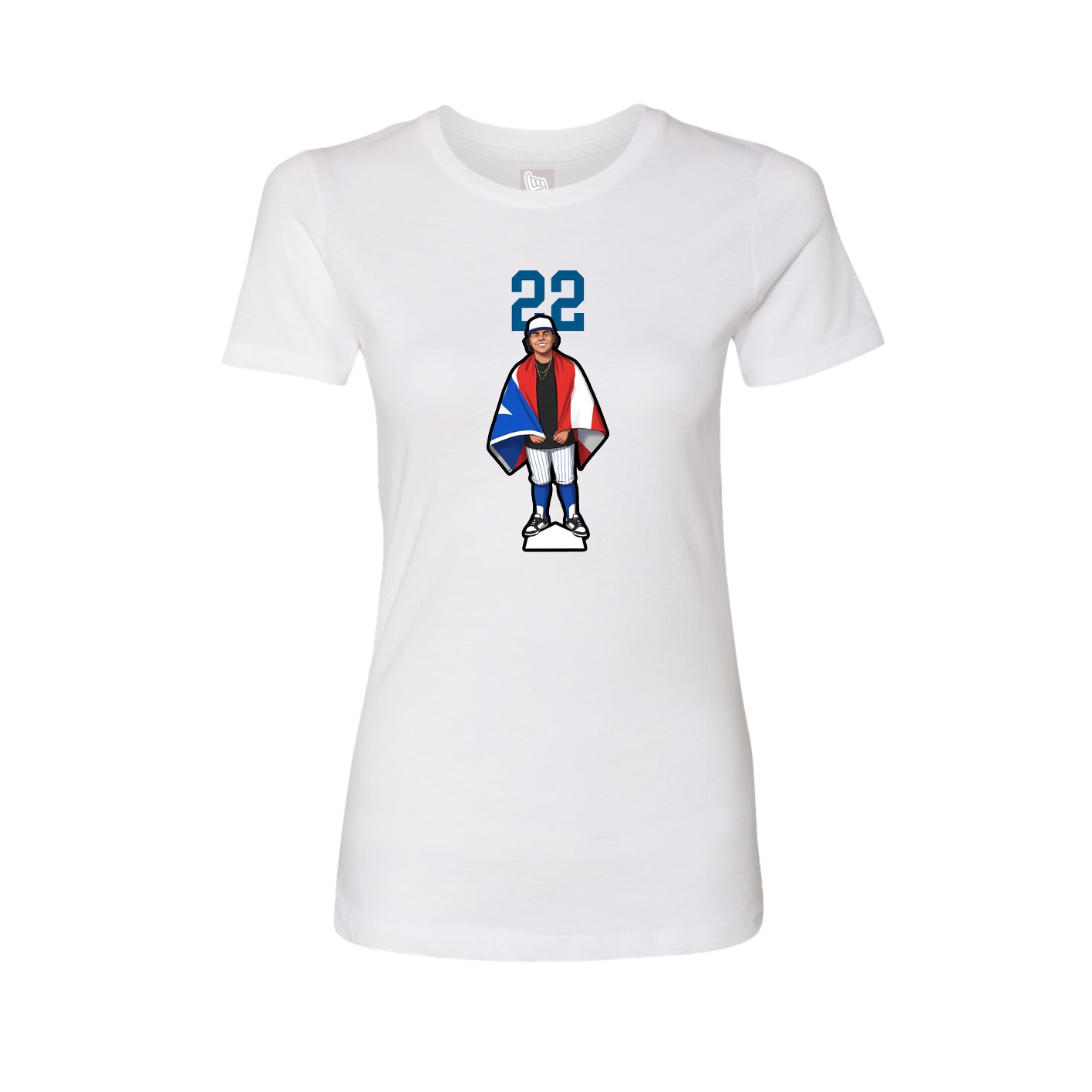 Fitted Women's Tee — Number Top in White