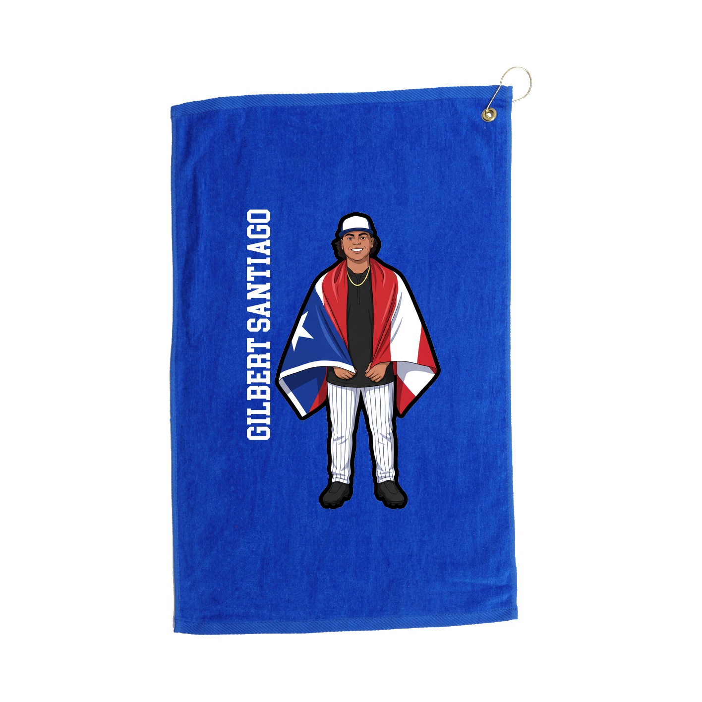 Golf Towel — Name Vertical in Royal