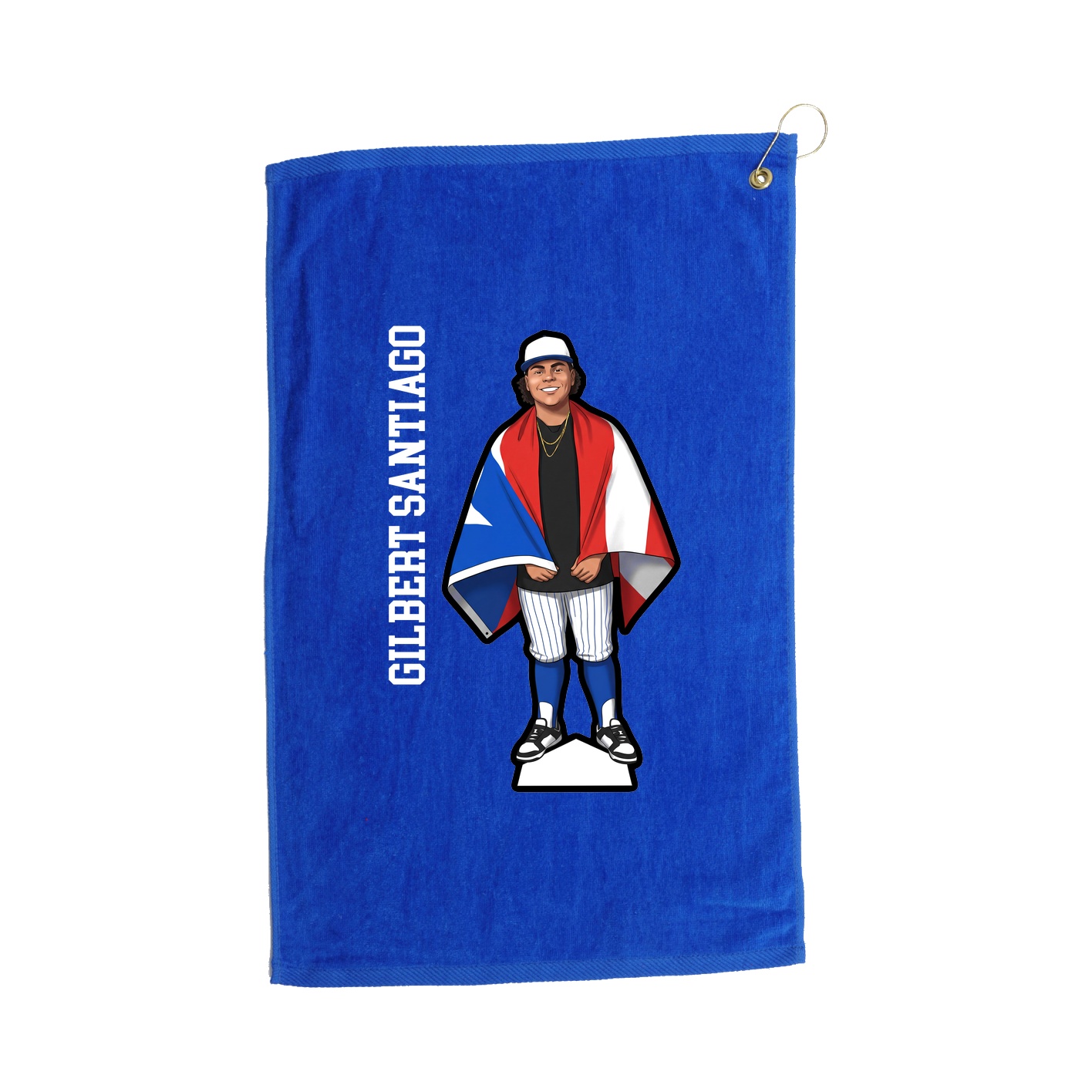 Golf Towel — Name Vertical in Royal