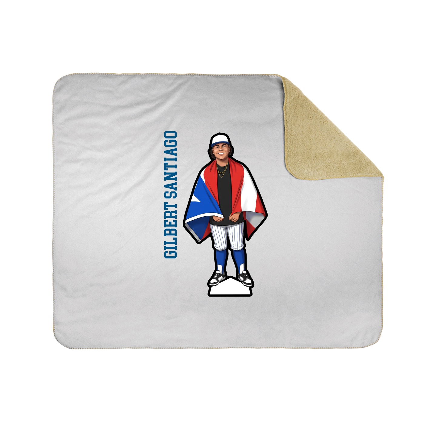 Throw Blanket — Name Vertical in White