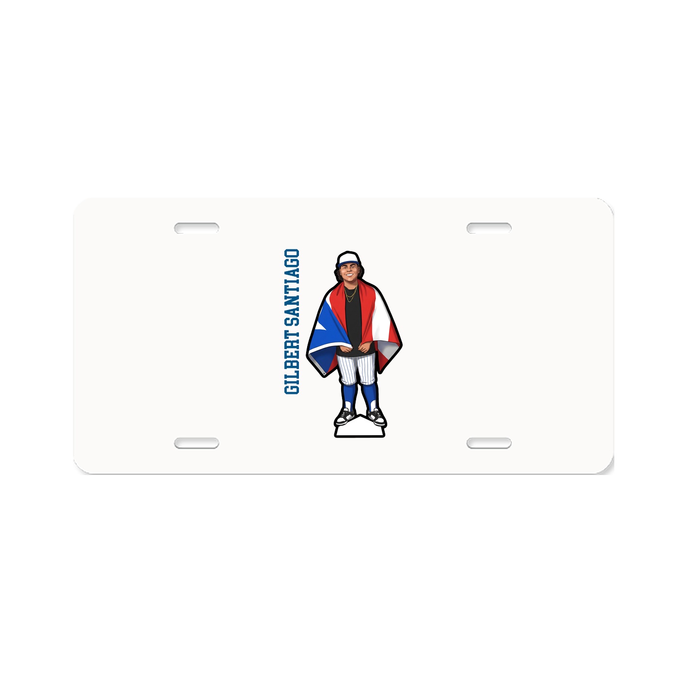 License Plate — Name Vertical in Classic