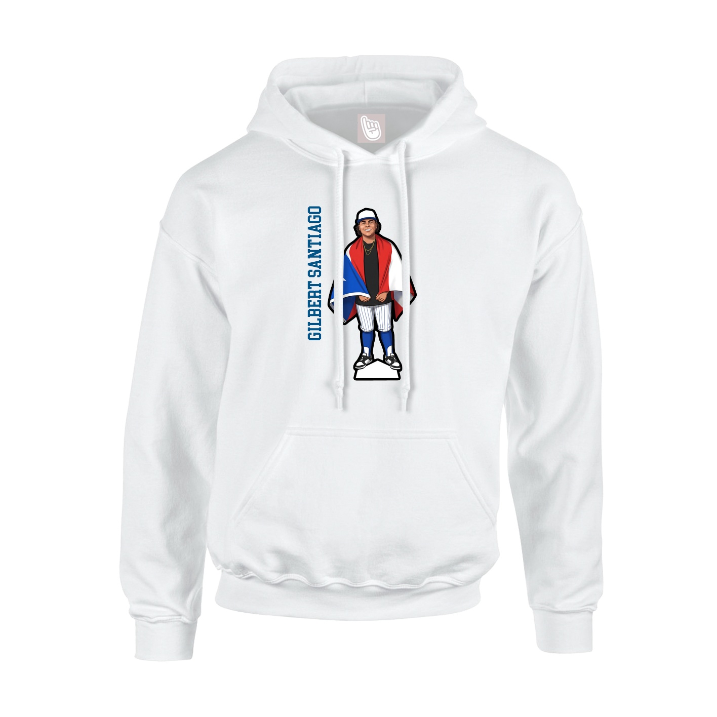Hoodie — Name Vertical in White