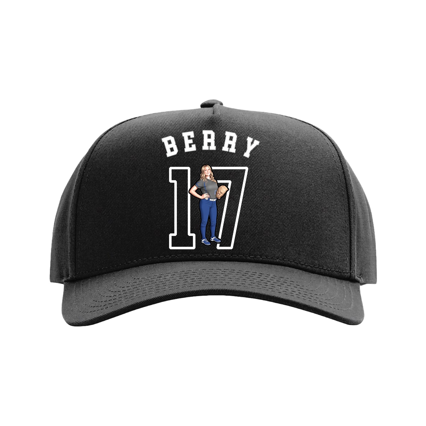 Full Fabric Five-Panel Champ Cap — Shirsey Arch in Black